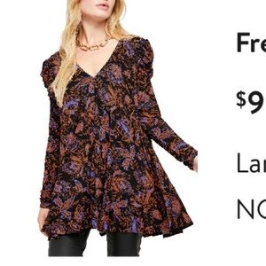 Free People Hello Lover Print Tunic/Dress, size Large